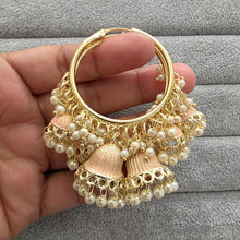 Gold plated Meenakari Hoop Earrings/Bali Jhumkas/Traditional earrings/Trendy earrings/Statement earrings/Bridal jewelry/Pakistani/Punjabi