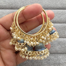 Gold plated Meenakari Hoop Earrings/Bali Jhumkas/Traditional earrings/Trendy earrings/Statement earrings/Bridal jewelry/Pakistani/Punjabi