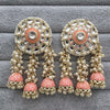 Peach Kundan Chaandbali Earrings/Indian Earrings/pearl Earring/Pakistani Earrings/Statement Earrings/Long chandelier/Indian wedding