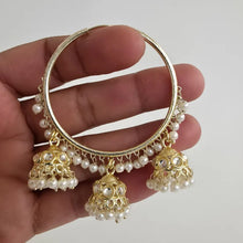 Gold Kundan Traditional Baliyaan, Indian Pakistani Hoop earrings/hoop baliyaan/bali earrings/Waliyaan/Punjabi Jewelry/wedding