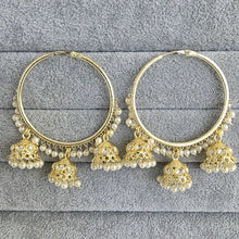 Gold Kundan Traditional Baliyaan, Indian Pakistani Hoop earrings/hoop baliyaan/bali earrings/Waliyaan/Punjabi Jewelry/wedding