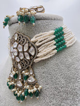 Green Victorian CZ Stone Necklace/Sabyasachi Necklace/Kundan Jewelry Set/Indian wedding collection/Bridal Necklace/Pakistani Jewelry