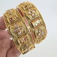 Gold plated Polki openable bangle pair/Statement Kada/Polki Kundan Bangles/Bridal Bangles/Indian Wedding/Pakistani/Punjabi bangle jewelry