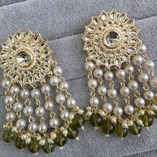 Mehendi olive green Bollywood Kundan Chandbali Earrings Indian Earrings pearl Earring Pakistani Earrings Statement Earrings Long chandelier