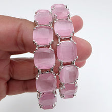 Pink Big Monalisa Stone Bangles (2PCS)/CZ Bangles/Bracelet/Indian Party Wear Bangles/ Pink stone bangles/Indian wedding/bridal jewelry
