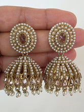 Restocked dull Gold plated Polki Jhumka/stone Jhumka/Indian Jewelry/Pakistani/Punjabi/Indian/Statement earring/Bridal earring/Indian wedding