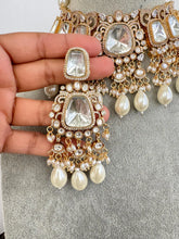 White Bridal Mossinate Polki Kundan Victorian Necklace, Sabyasachi Necklace, Wedding necklace, Semi Precious Jewelry, Bollywood Celebrity