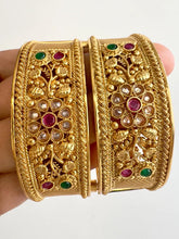 Gold Kada bangles 2pc/Indian bangles/Antique bangles/Temple Jewelry/Bridal Bangles/Indian Wedding/Pakistani Jewelry/South indian jewelry