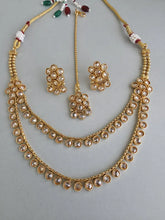 Gold Polki Kundan necklace/South Indian Jewelry/Temple Jewelry/Guttapusalu Necklace/Wedding necklace/Bridal necklace/Indian necklace