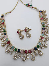 Multi Victorian Moissanite polki Cz diamond Necklace, Indian Bridal Jewelry, Bollywood Sabyasachi Designer necklace, Pakistani Wedding