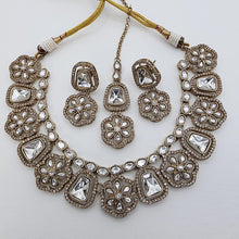 Uncut Kundan Antique Dull Gold Kundan Necklace Set/ Bollywood Jewelry/ Indian Pakistani necklace/ punjabi necklace/Indian wedding jewelry
