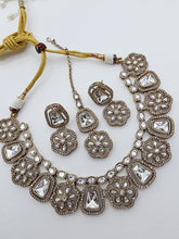 Uncut Kundan Antique Dull Gold Kundan Necklace Set/ Bollywood Jewelry/ Indian Pakistani necklace/ punjabi necklace/Indian wedding jewelry