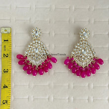 Kundan long earrings, chandelier earrings, Bollywood Trendy Earrings/kundan Earring/Indian Pakistani jewelry for wedding