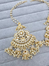 Oversized dull gold Antique finish Bollywood Kundan Earring with sahare /Indian/Punjabi/Pakistani/Statement/Long chandelier/bridal/wedding