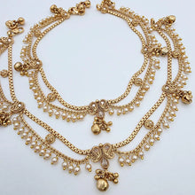 Bridal Gold Plated Anklet Pair/Payal/Moti Payal/Jhanjran/Panjeb/Pajeb/Indian Traditional Anklets/Indian Jewelry/ Pakistani Jewelry