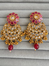 Gold Polki Kundan chandbali Indian Pakistani Earrings, Antique Chand Earring With Gold Plating, gold earrings, Indian wedding collection