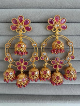 Gold Polki Kundan chandbali Indian Pakistani Earrings, Antique Chand Earring With Gold Plating, gold earrings, Indian wedding collection