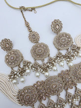 Champagne Antique Polki Kundan necklace set/Reverse Ad Necklace/Statement Rain fall necklace/Punjabi Necklace/Pakistani Jewelry/Bridal