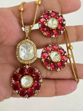 Moissanite Uncut Polki Kundan chain Pendant Necklace/Gold Long necklace/Mala/Indian wedding, Pearl necklace, Bollywood Gift for her
