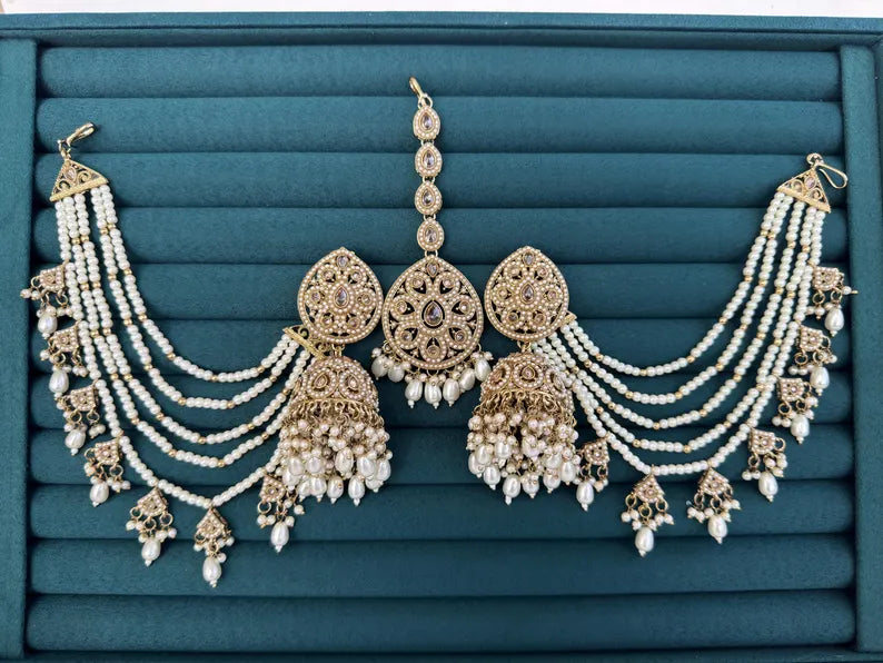 Antique Polki Kundan bahubali Jhumka/Indian Jewelry/Pakistani/Punjabi/Indian/Statement earring/Bridal earring/Indian wedding/Jhumka earrings