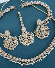 Delicate Antique Polki Pearl Kundan necklace set/Statement/Indian Jewelry/Pakistani Jewelry set/Weddings necklace/Bridal necklace