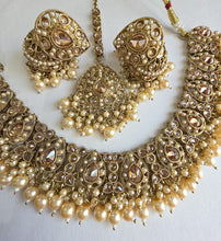 Pearl Antique Polki Kundan necklace set/Reverse Ad Necklace/Statement necklace/Indian/Punjabi Necklace/Pakistani Jewelry/Bridal necklace/
