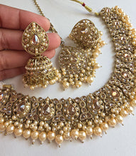 Pearl Antique Polki Kundan necklace set/Reverse Ad Necklace/Statement necklace/Indian/Punjabi Necklace/Pakistani Jewelry/Bridal necklace/