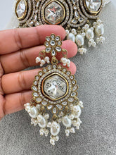 White Pearl Antique Polki Kundan Choker Necklace set, Indian jewelry, Pakistani necklace, Punjabi necklace, bridal, Indian wedding