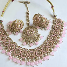 Pink Antique Polki Kundan Necklace set/Reverse Ad Necklace/Statement necklace/Indian/Punjabi Necklace/Pakistani Jewelry/Bridal necklace/