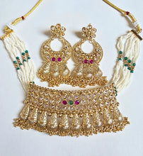 RubyGreen gold Polki Kundan choker Antique necklace wedding jewelry Indian Jewelry Pakistani Jewelry Wedding necklace Bridal necklace