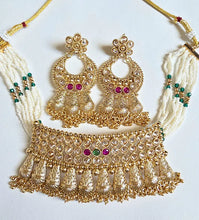 RubyGreen gold Polki Kundan choker Antique necklace wedding jewelry Indian Jewelry Pakistani Jewelry Wedding necklace Bridal necklace