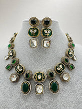 Green Victorian Dual Finish kundan necklace/Kundan choker/Designer Sabyasachi/Pakistani/Punjabi/Bridal/Indian wedding/Polki diamond necklace