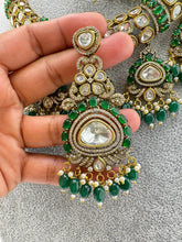 Green Bridal Victorian Moissanite Polki Kundan necklace, Sabyasachi Designer necklace, Bollywood, India,n Pakistani Jewelry for Wedding