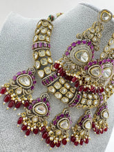 Ruby Bridal Victorian Moissanite Polki Kundan necklace, Sabyasachi Designer necklace, Bollywood, India,n Pakistani Jewelry for Wedding