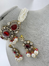 Ruby Victorian moissanite polki Choker Necklace, Statement Necklace, Semi Precious Necklace, Designer necklace, Indian wedding