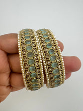 Mint Antique Polki Kundan Bangles Set, Punjabi Pearl bangles Set/Bridal bangles/ wedding jewelry, Pakistani jewelry, Bridal Bangles