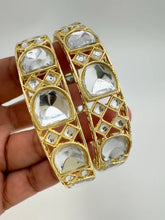 Gold Kundan Pearl Bangles Set(2 Pc)/Indian bangles/Punjabi Pearl bangles Set/Bridal bangles/wedding jewelry/Bridal chooda bangles
