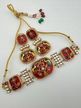 Red Kundan Inlay Work Heritage choker Set/ Sabyasachi Kundan Choker/Bollywood Indian jewelry/Pakistani necklace/punjabi/Indian wedding
