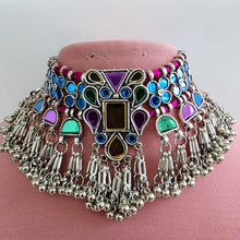 Handcrafted Thread Afghani choker set/oxidized Necklace/Boho Jewelry/Bib Choker Necklace/Afghani jewelry/gypsy necklace