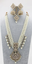 White Pearl Antique Polki Necklace/Indian Long Necklace/Pakistani Jewelry/Necklace Mala/Indian Punjabi Jewelry/Indian Wedding/Rani Haar