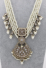 White Pearl Antique Polki Necklace/Indian Long Necklace/Pakistani Jewelry/Necklace Mala/Indian Punjabi Jewelry/Indian Wedding/Rani Haar