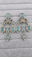 Sabyasachi-inspired monalisa stone and CZ earrings, Victorian earrings, designer earrings Sabhyasachi jewelry, statement long earrings