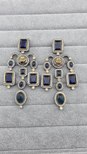 Sabyasachi-inspired monalisa stone and CZ earrings, Victorian earrings, designer earrings Sabhyasachi jewelry, statement long earrings