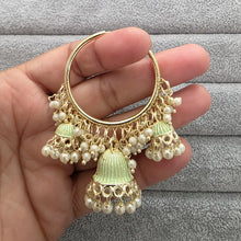 Gold plated Meenakari Hoop Earrings/Bali Jhumkas/Traditional earrings/Trendy earrings/Statement earrings/Bridal jewelry/Pakistani/Punjabi
