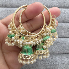 Gold plated Meenakari Hoop Earrings/Bali Jhumkas/Traditional earrings/Trendy earrings/Statement earrings/Bridal jewelry/Pakistani/Punjabi