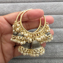Gold plated Meenakari Hoop Earrings/Bali Jhumkas/Traditional earrings/Trendy earrings/Statement earrings/Bridal jewelry/Pakistani/Punjabi
