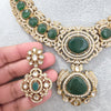 Green Victorian Moissanite polki Cz diamond Necklace, Indian Bridal Jewelry, Bollywood Sabyasachi Designer necklace, Pakistani Wedding