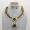 Green Victorian Moissanite polki Cz diamond Necklace, Indian Bridal Jewelry, Bollywood Sabyasachi Designer necklace, Pakistani Wedding