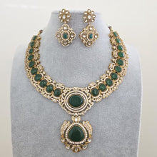 Green Victorian Moissanite polki Cz diamond Necklace, Indian Bridal Jewelry, Bollywood Sabyasachi Designer necklace, Pakistani Wedding