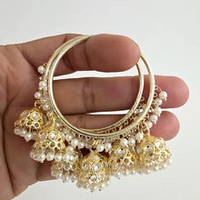 Gold Kundan Traditional Baliyaan, Indian Pakistani Hoop earrings/hoop baliyaan/bali earrings/Waliyaan/Punjabi Jewelry/wedding